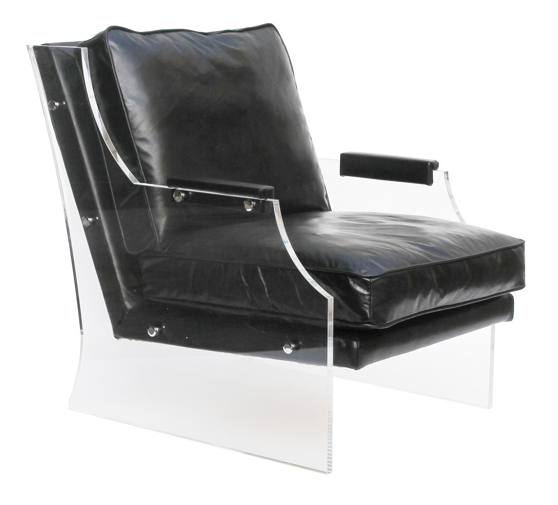 Product photograph of Acrylic Handmade Chantal Vintage Black Real Leather from Chesterfield Sofas