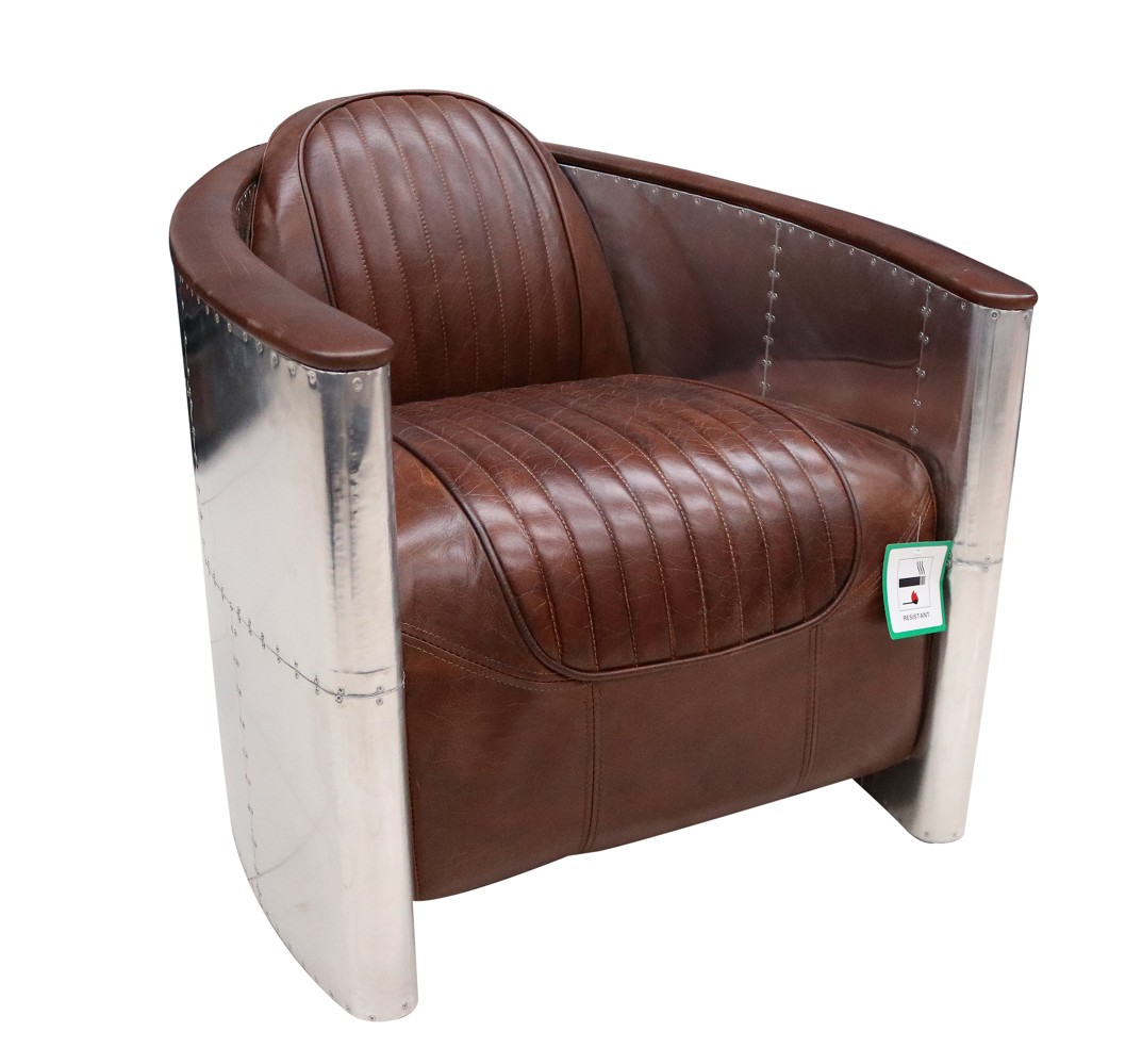 Product photograph of Aviator Pilot Chair In Vintage Brown Distressed Real Leather from Chesterfield Sofas.