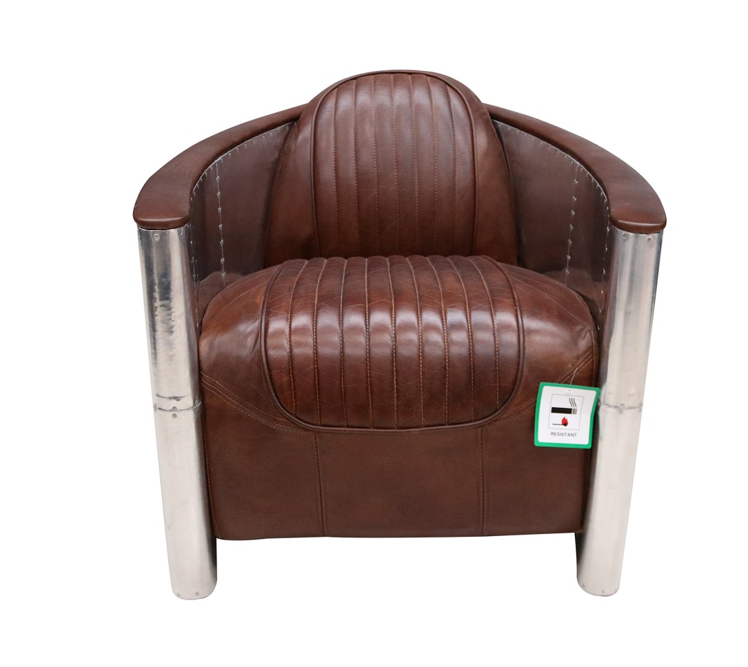 Product photograph of Aviator Pilot Chair In Vintage Brown Distressed Real Leather from Chesterfield Sofas.