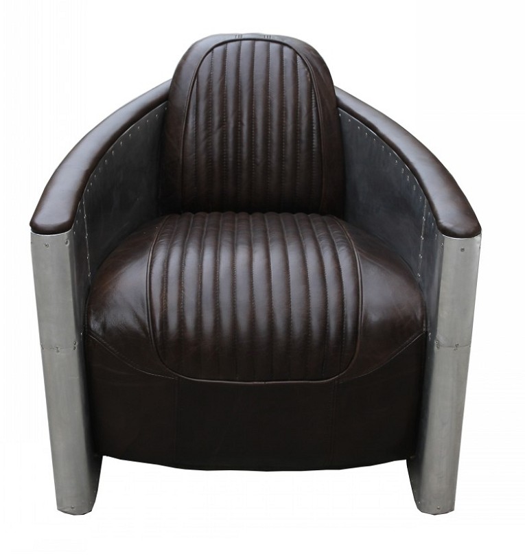 Product photograph of Aviator Pilot Chair In Vintage Tobacco Brown Distressed Real Leather from Chesterfield Sofas.