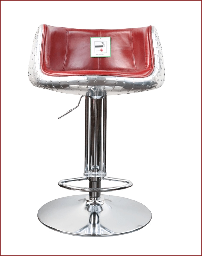 Product photograph of Aviator Vintage Handmade Barstool Distressed Rouge Red Real Leather from Chesterfield Sofas