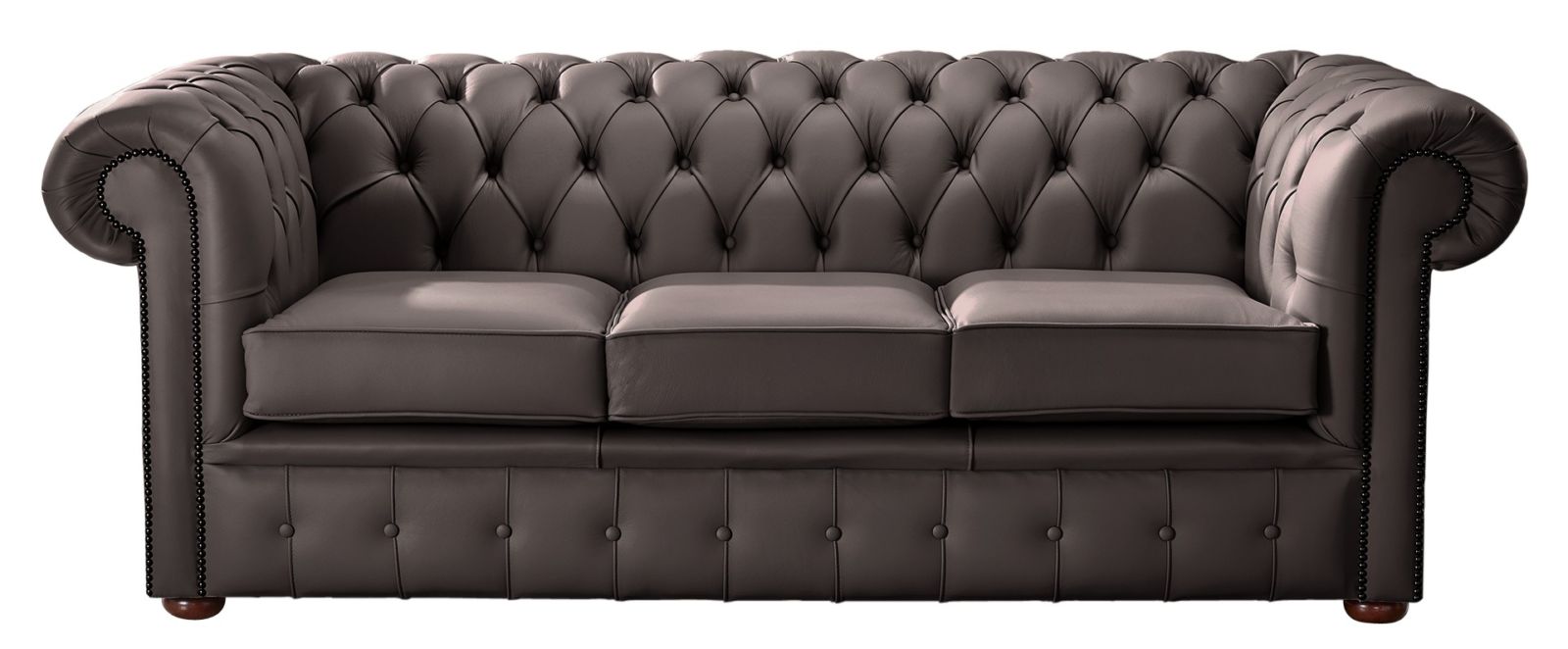 Product photograph of Chesterfield 3 Seater Shelly Mocca Leather Sofa Bespoke In Classic Style from Chesterfield Sofas
