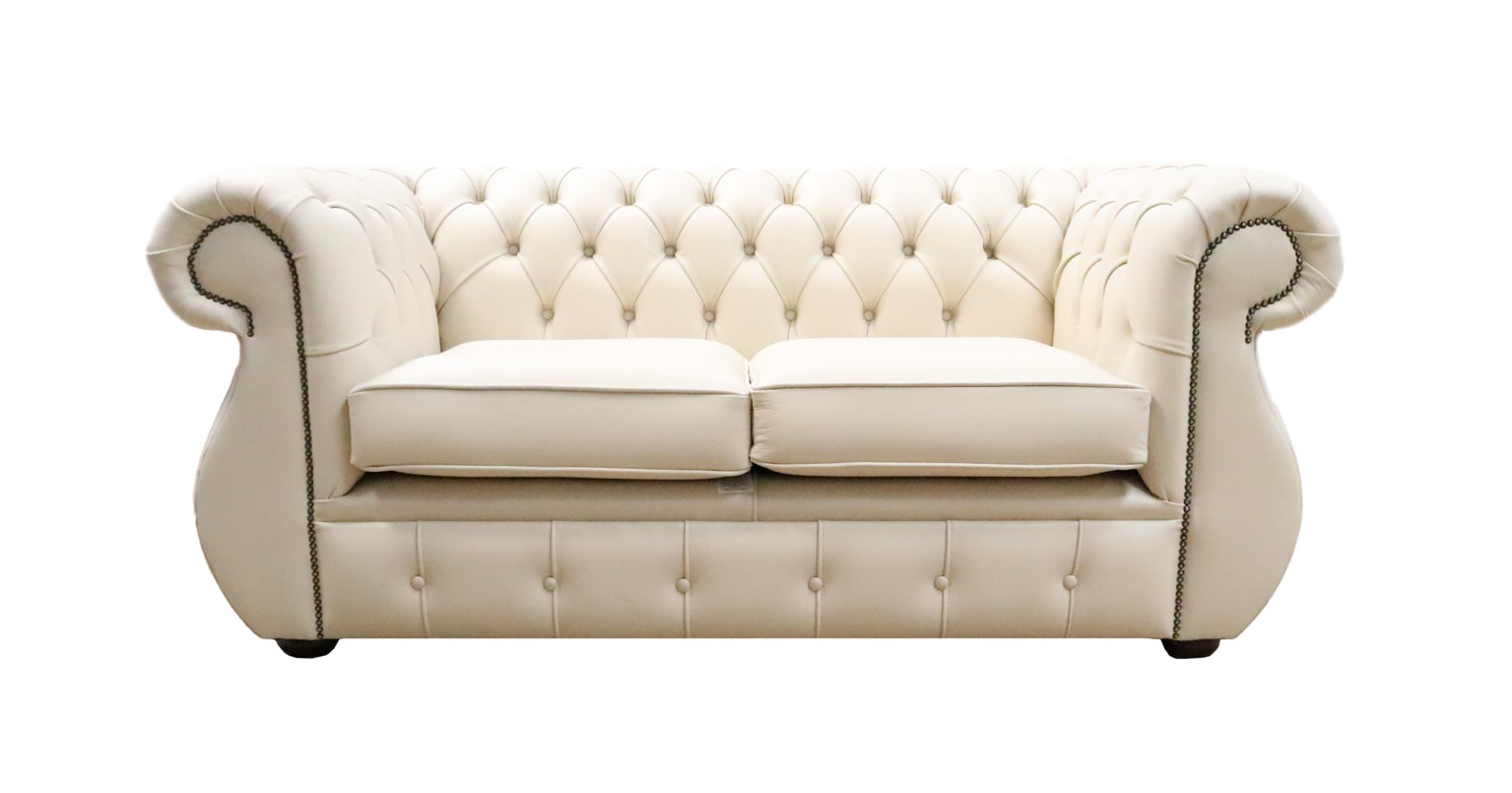 Product photograph of Chesterfield Original 2 Seater Sofa Shelly Almond Real Leather In Kimberley Style from Chesterfield Sofas
