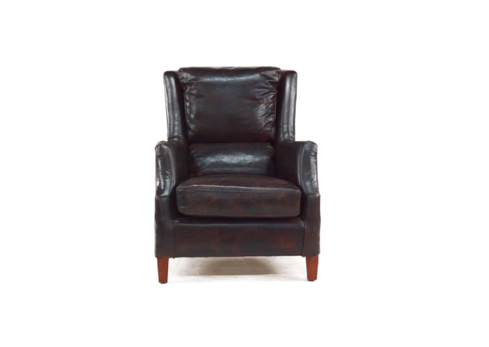 Product photograph of Crofter Vintage High Back Chair Tobacco Brown Distressed Real Leather from Chesterfield Sofas.