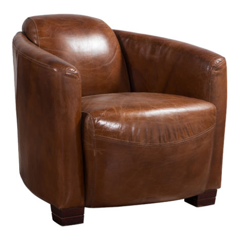 Product photograph of Marlborough Custom Made Tub Chair Vintage Distressed Brown Real Leather from Chesterfield Sofas