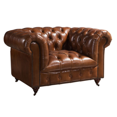 Product photograph of Trafalgar Handmade Chesterfield Armchair Buttoned Vintage Brown Distressed Real Leather from Chesterfield Sofas